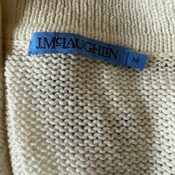 J MCLAUGHLIN SWEATER STRIPED COTTON NYLON LINEN BEACHY BREATHABLE CASUAL CHIC M - Picture 7 of 9